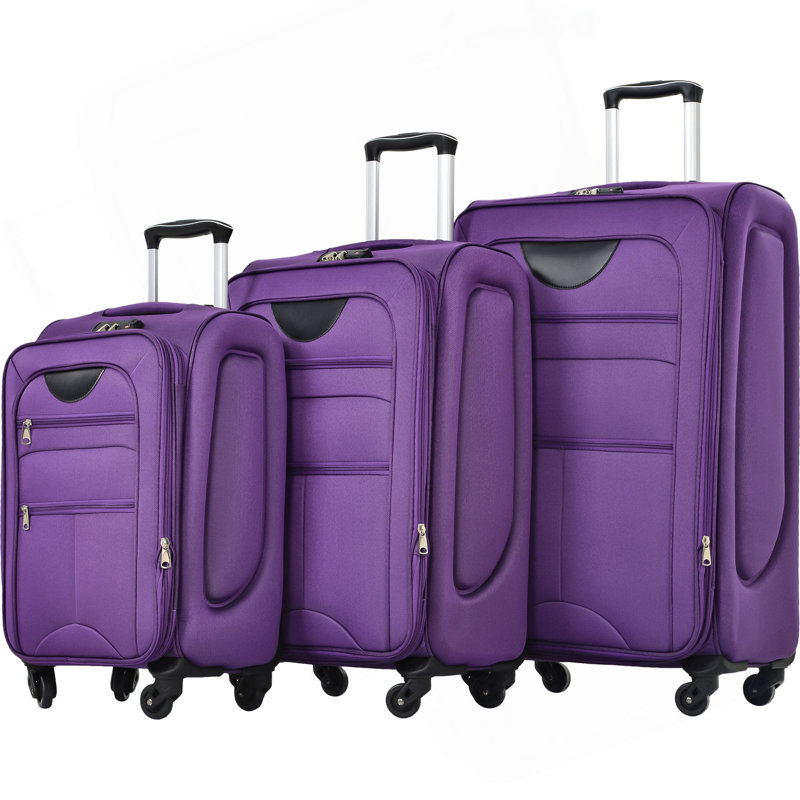 Ensemble de 3 valises extensibles Softside Valise, Mauve