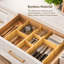 Organisateur de séparateur de tiroir réglable en bambou avec insertions et étiquettes, séparateurs de tiroir extensibles, ensemble de 4 insertions de 9 insertions pour la cuisine, la commode et le bureau