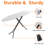 Full-Size Ironing Board, 4-Leg Fold-Up, Chevron Removable Cover