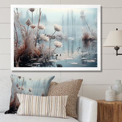 " Winter Reverie at the Lake I " Mixed Media and Color Photography Print