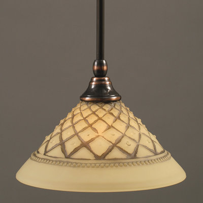 Stem Hung Mini Pendant With 10" Chocolate Icing Glass