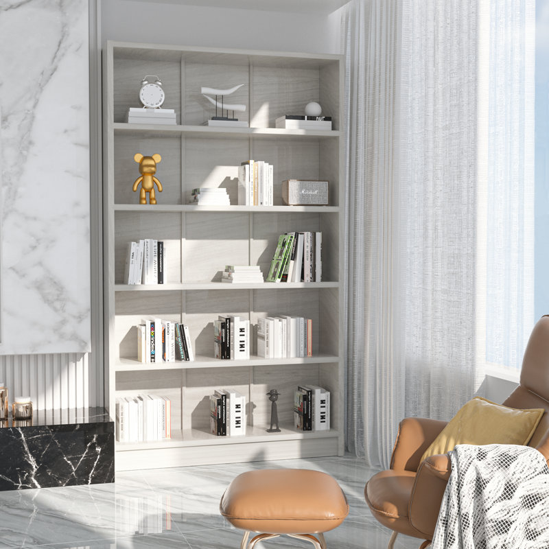 Bibliothèque standard Zahmira, Chêne gris, (5 tablettes) H 60 po x l 36 po x P 12 po