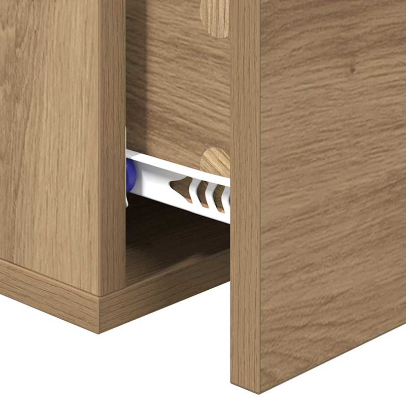 35cm W Manufactured Wood Bedside Table, Artisan Oak