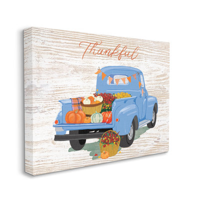 «Thankful Farmhouse Harvest Truckhar», art mural sur toile par Be Ni La