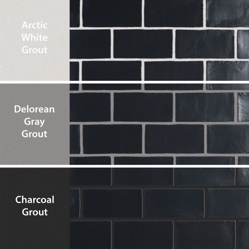 Chester Series 3" x 6" Ceramic Subway Tile in Black