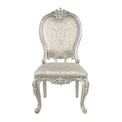 Chaise de salle à manger (ENSEMBLE-2) Créez une expérience culinaire intemporelle et améliorez le confort à manger. Finition en tissu et champagne