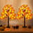 2 Pack 24 Inch Prelit Fall Maple Tree Thanksgiving Decorations With 48 LED Lights