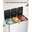 Poubelle de cuisine 15 gallons à trois compartiments en acier inoxydable pour le recyclage