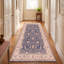 Tapis damassé traditionnel à motif floral intégral, couleur marine, ivoire, or, vert et rose, lavable à la machine, antidérapant, à poils courts, pour l'intérieur et l'extérieur, adapté aux animaux de compagnie, idéal pour le salon, la chambre, la salle à manger, l'entrée, le couloir ou le bureau.-891632620