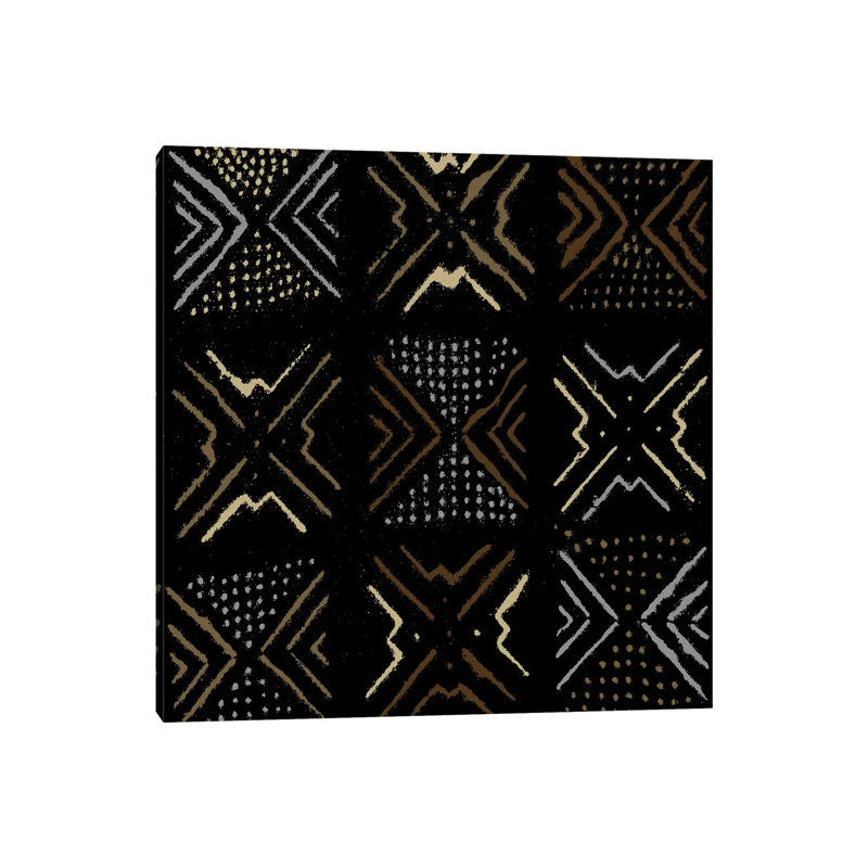 Mudcloth Geometric Design III by Ellie Roberts - Wrapped Canvas Print, 30.48 cm H x 30.48 cm W