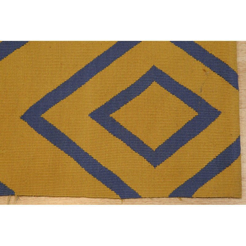 6x8 Yellow Flat Weave Wool Diamond Echoes Geometric Modern Contemporary Carpet Rug