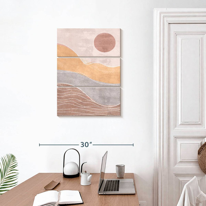 «Contemporary Boho Sunset», reproduction sur toile, H 20 po x l 32 po x P 1,25 po