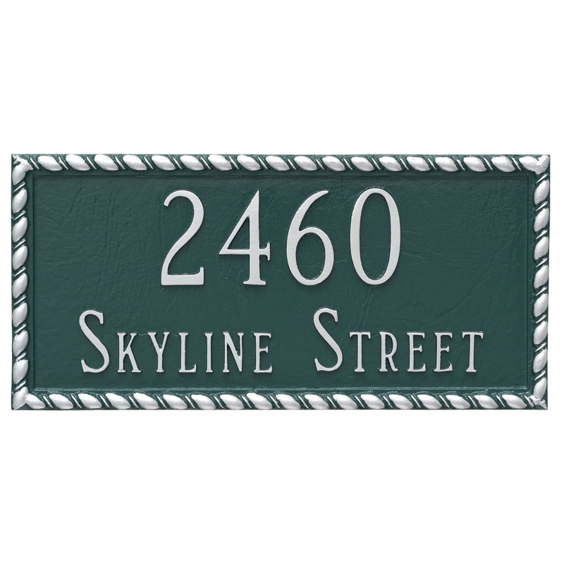 Plaque d’adresse murale sur 2 lignes franklin, Rouge brique / Argent, Oui