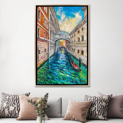 Venise. «Where Hearts Sigh», reproduction d'art sur toile encadrée