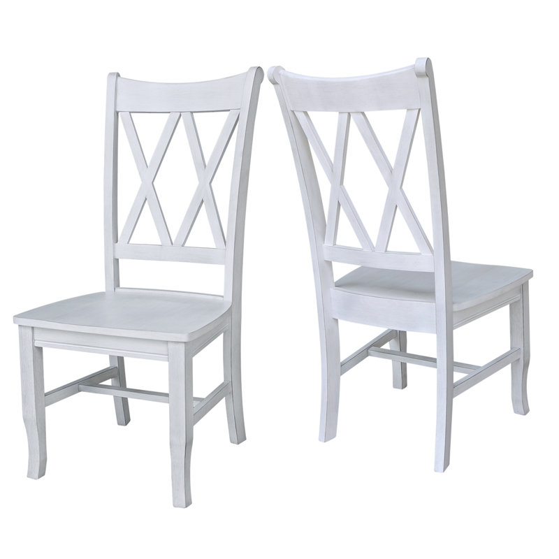 Audianna 17.3'' H Solid Wood Side Chair, Antiqued Chalk