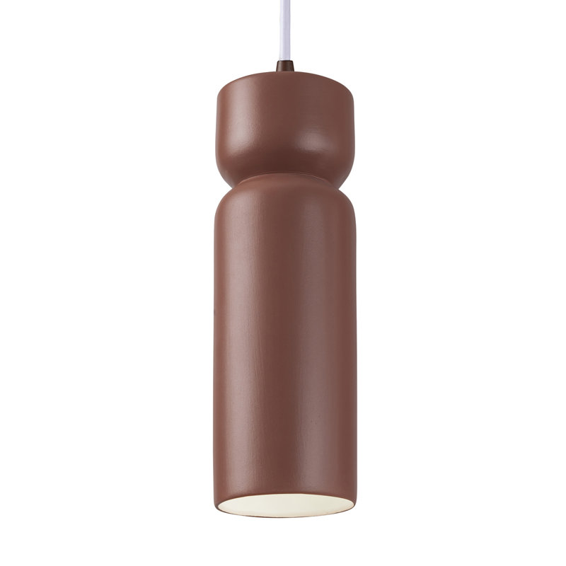 Luminaire suspendu sablier 1 lumière Ashford, Bronze foncé, Argile Canyon