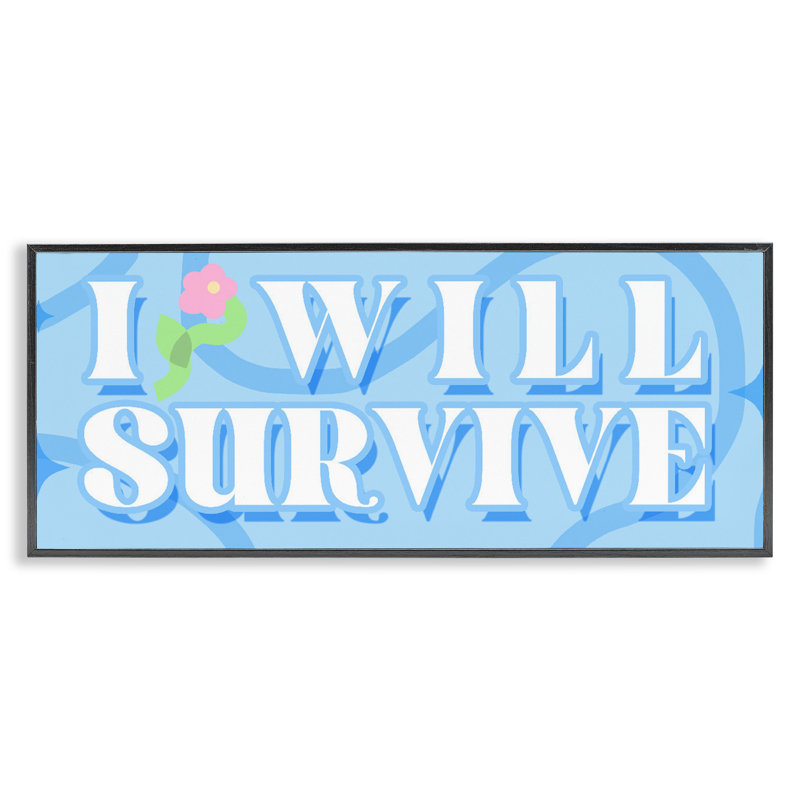 «Groovy I Will Survive», giclée encadrée, design par Lil 'Rue, H 10 po x l 24 po, Giclée encadrée noir minuit