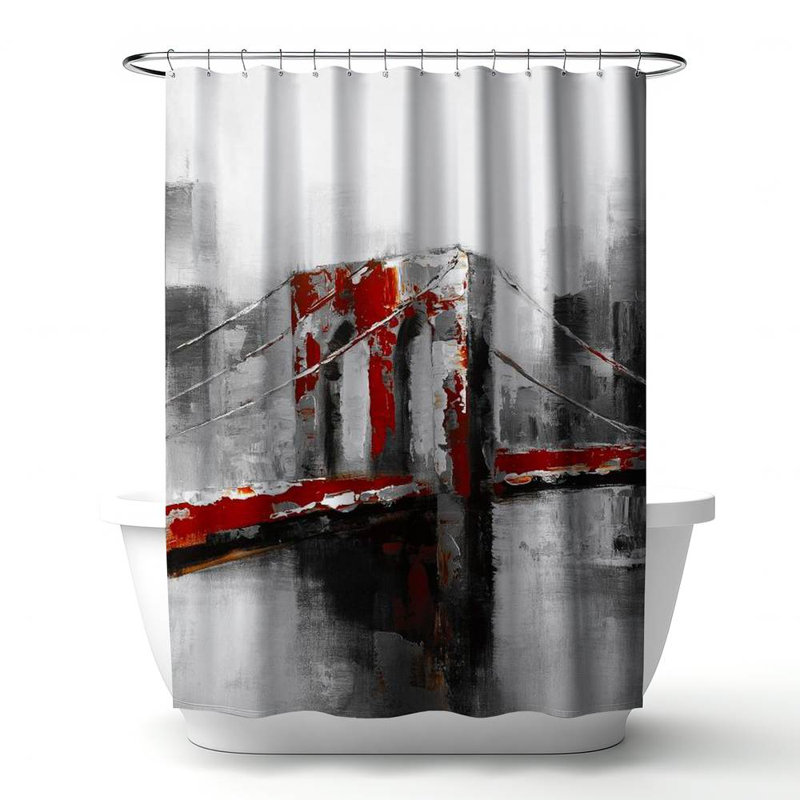 Shower Curtain CI133 – Polyester Shower Curtain, Dye Sublimation Print, 71" W × 74" L