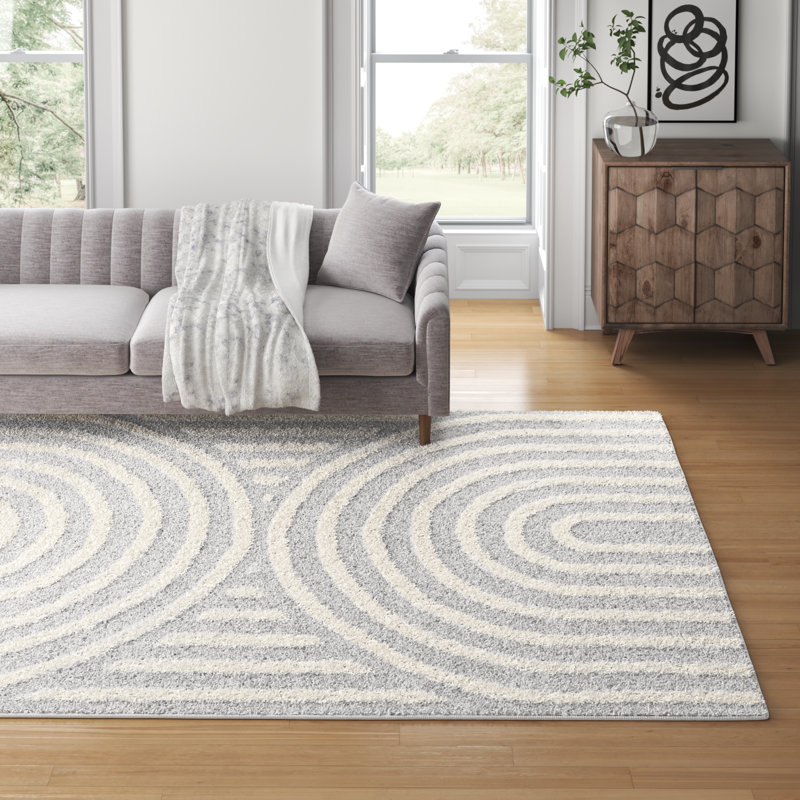 Farshid Machine Woven Area Rug, Rectangle 7'10" x 10', Green/Dark Green