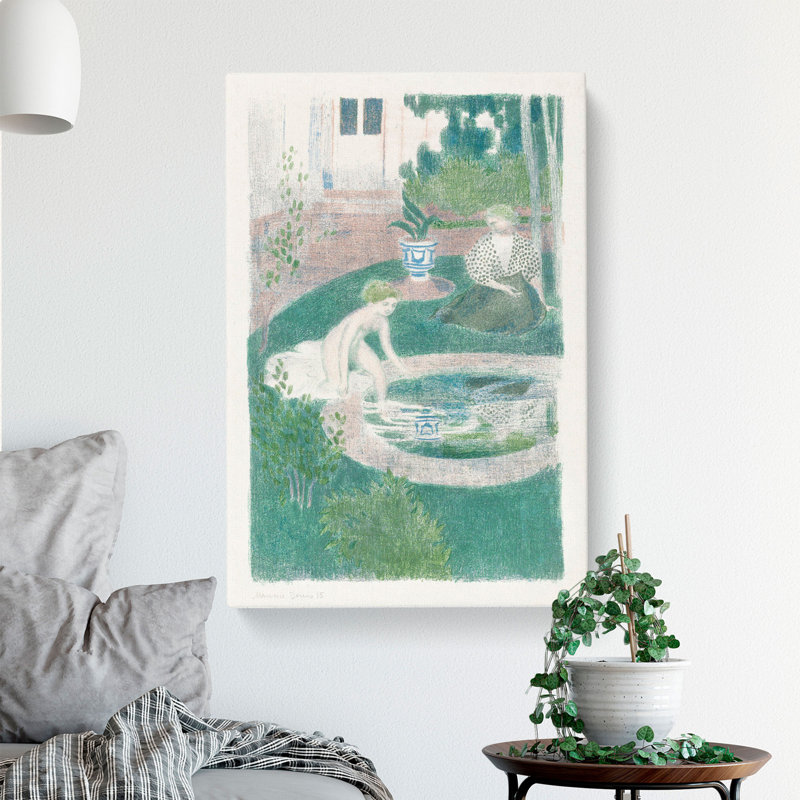 The Reflection In The Fountain by Maurice Denis - Wrapped Canvas, 50cm H x 35cm W x 3cm D