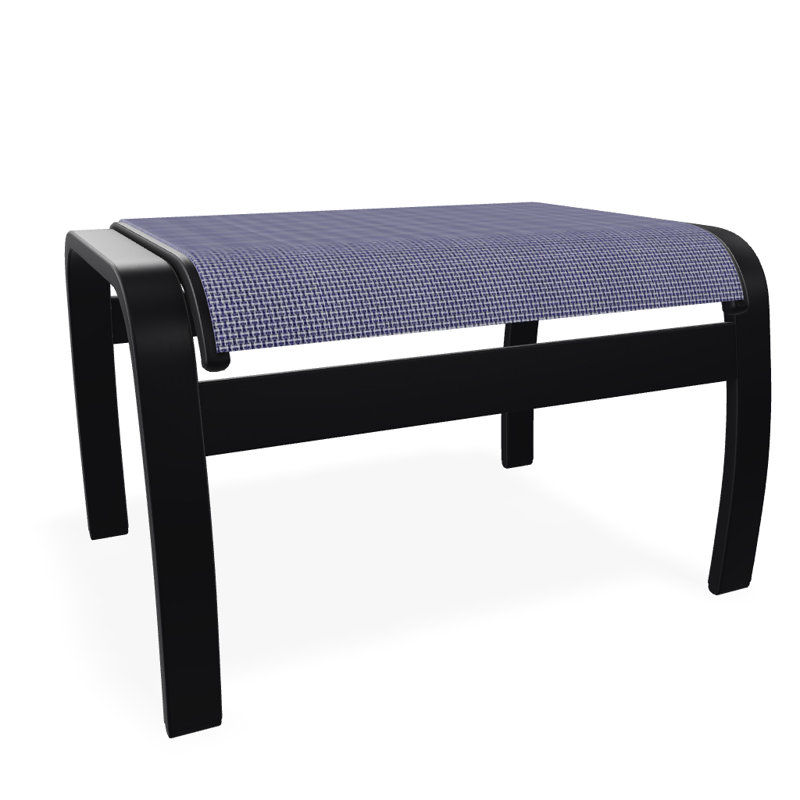 Repose-pieds d'extérieur avec coussin Askar, Noir texturé, Brise