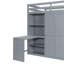 Lit mezzanine double avec garde-robe, bureau et tablettes-2105625543