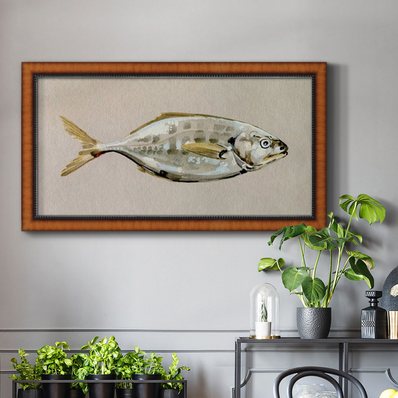 Étude de poisson frais I - reproduction d'un seul cadre photo sur toile, H 29 po x l 53 po x P 1 po