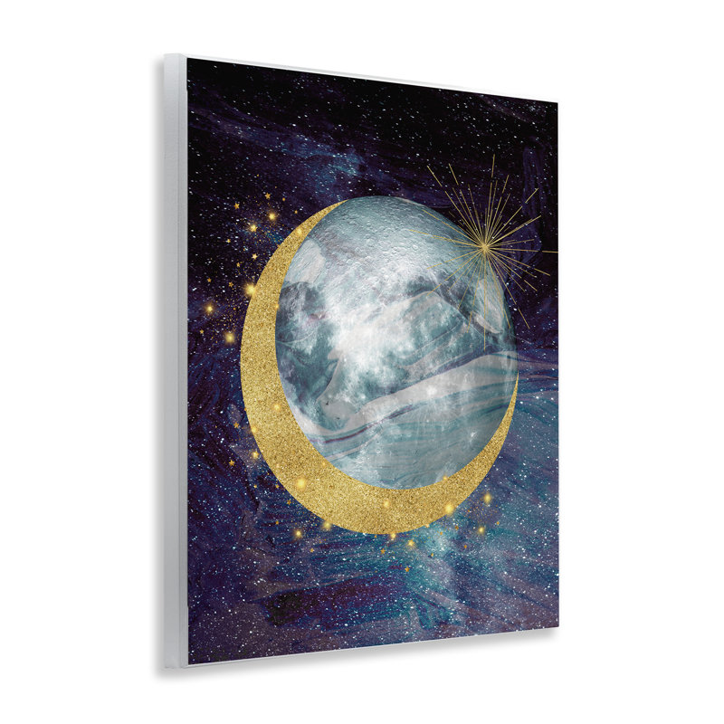 Plaque murale Cosmic Shimmer Moon, design par Daniela Santiago