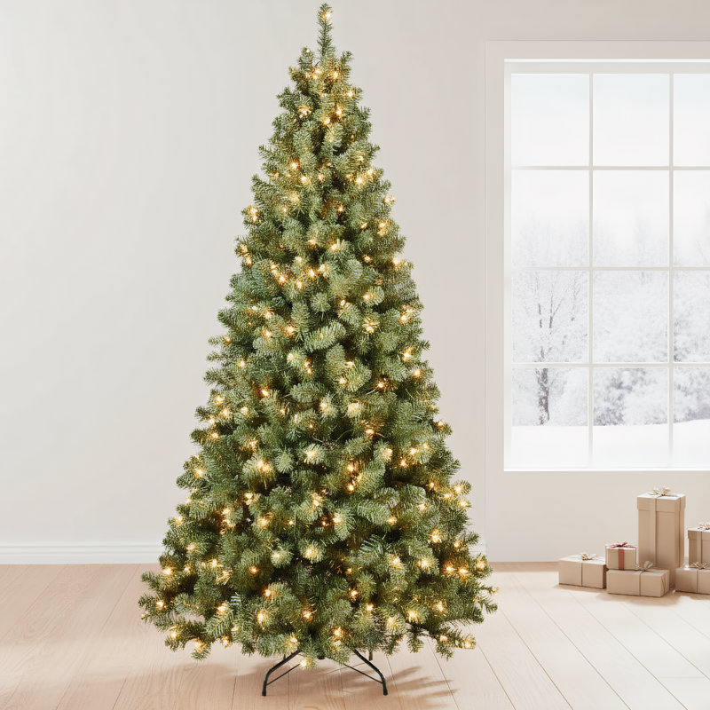 Arbre de Noël artificiel illuminé 7 pi avec lumières blanc chaud