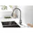 Kitchen Faucet In Brushed Nickel With Single Handle And 360 Rotating Nozzle Made Of Stainless Steel High Arc Body-201729662