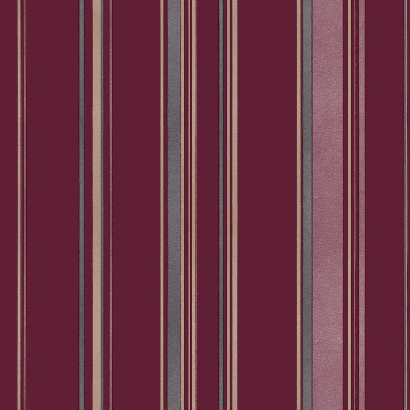 Smart 3 Stripes Casual Stripe Wallpaper Roll, Red