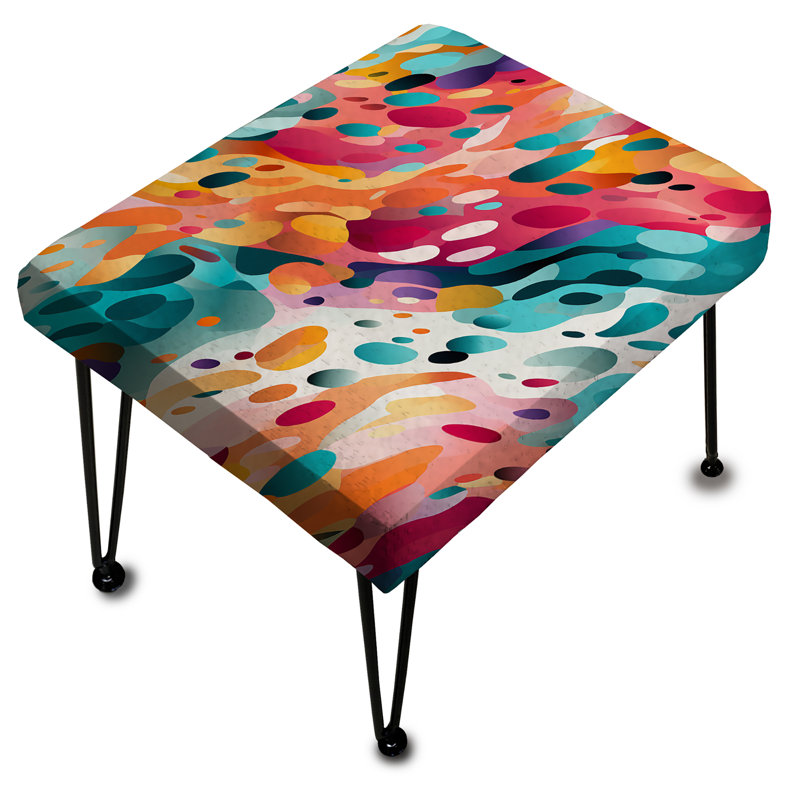 Rose et bleu vibrant abstrait Wilderness I - Repose-pieds rectangulaire abstrait