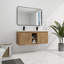 Meuble-lavabo mural avec lavabo double, portes à fermeture douce et rangement spacieux pour les salles de bain modernes
