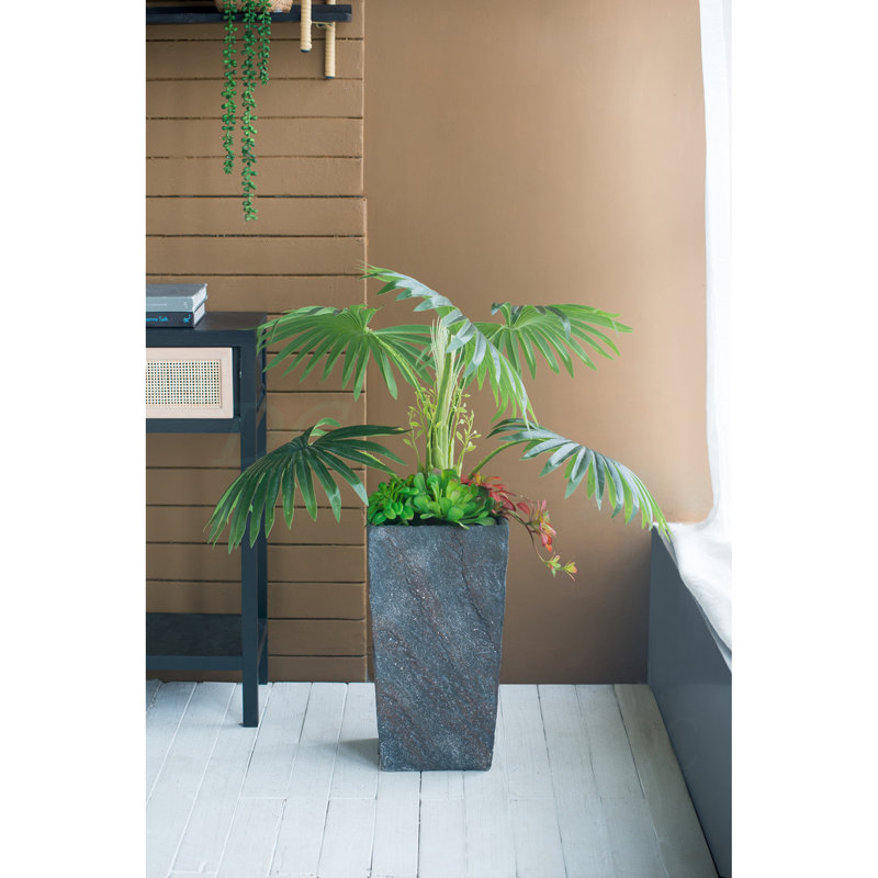 Jardinière intérieure en ciment 9,4 po x 9,4 po x 18,1 po, H 18,13 po x l 9,42 po x P 9,42 po