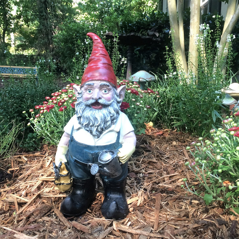 Statue de jardin Nownay Gnome, H 13,5 po x l 6,75 po x P 6 po