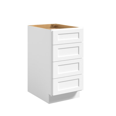 Meuble bas standard HOMEIBRO Cozy Design, en contreplaqué blanc Shaker, prêt à assembler, 15 po L x 24 po P x 34,5 po H