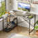 Walbrook Reversible L Shaped Computer Desks, Work Desk with Adjustable Shelves