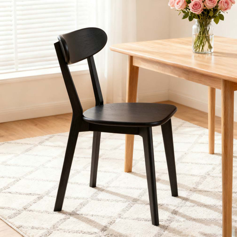 Chaise de salle à manger en bois, Noir