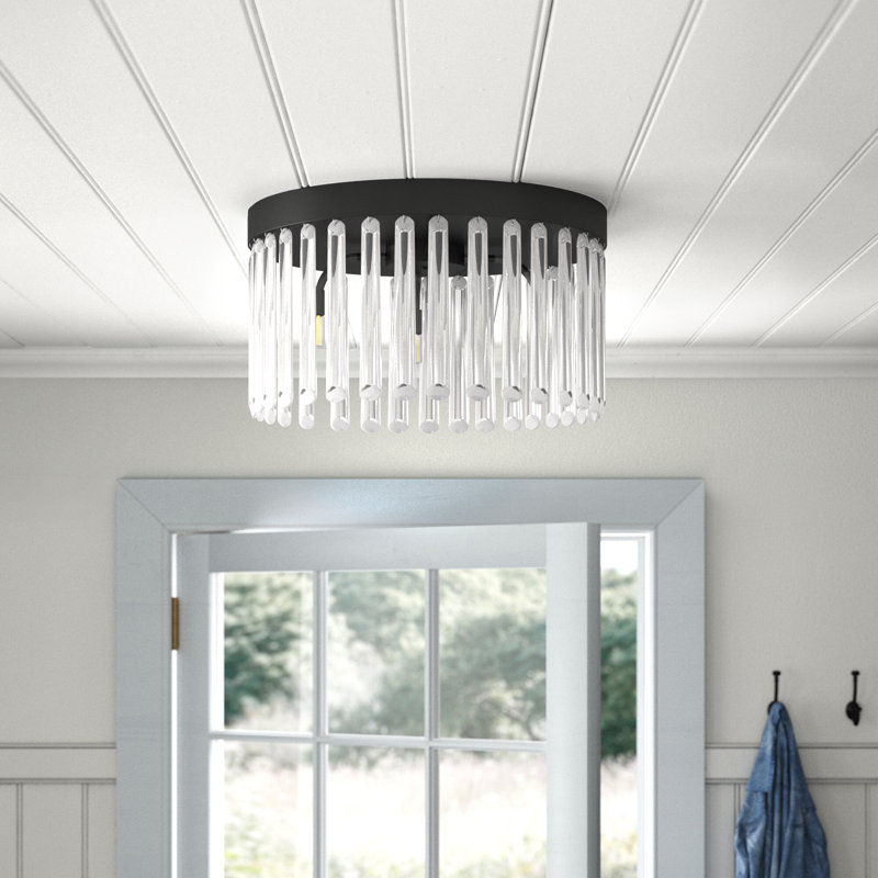 Rowe 4 Light Modern Gold Ceiling Mount, Black