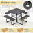 HDPE Picnic Table Bench Set With Umbrella Hole For 6-8-747593414