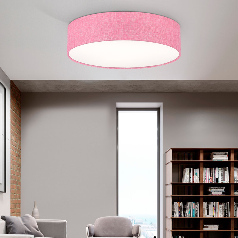 Parvin Flush Mount, 13cm H x 51 cm W x 13cm D, Pink