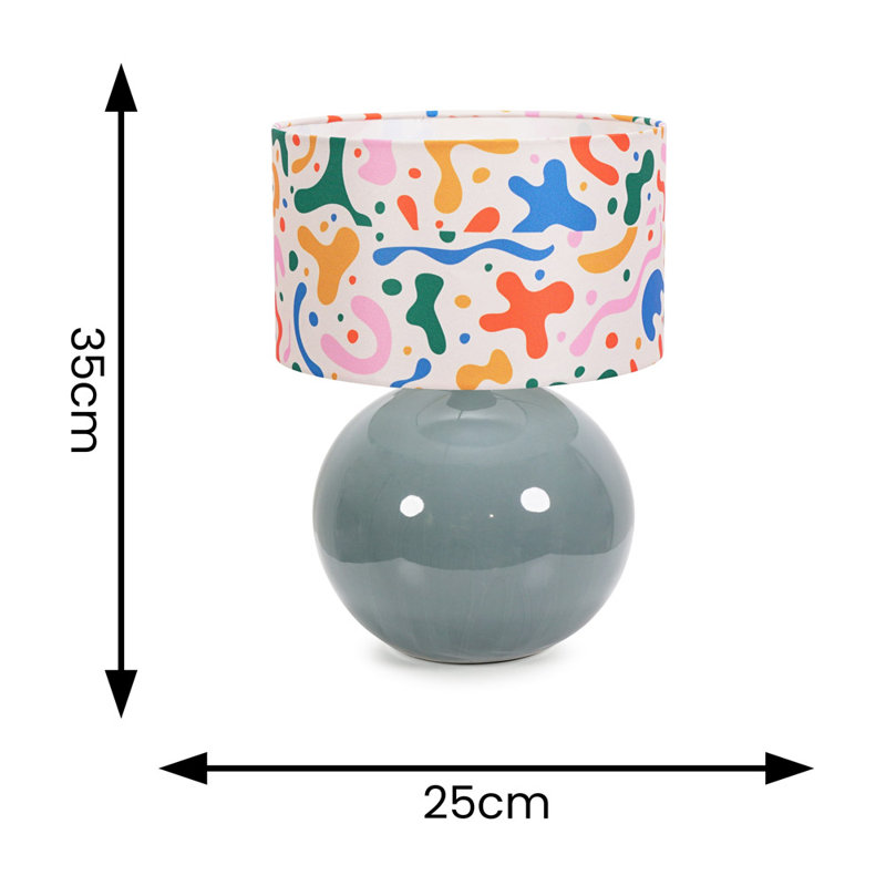 Motes Ceramic Table Lamp, No, Green