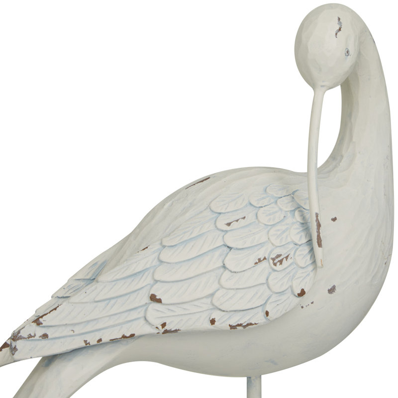 Natural White Polystone Bird Decorative Sculpture Set
