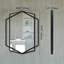 Wall Decorative Mirror, Modern Wall Mirror For Bathroom, Wall Vanity Mirror With Irregular And Rectangular Metal Black Frame-224800986