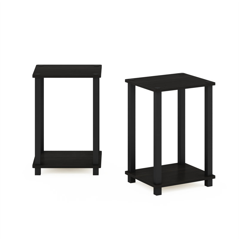 Krenselewski Simplistic Small Side Tables 2 Pieces Set, Dark Espresso
