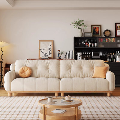 Modern Simple Cream-style Fabric Sofa