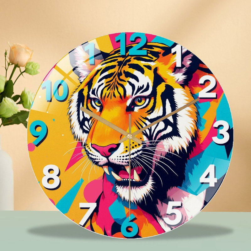 Horloge murale colorée avec art unique - 12 po