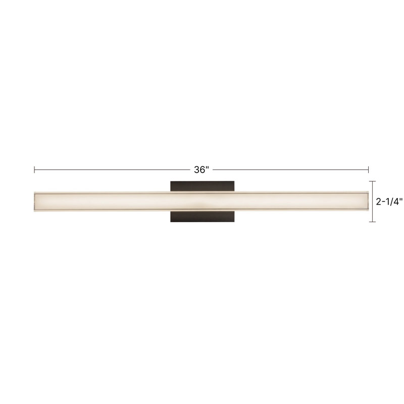 Garland 36-in Black dimmable LED Wall Sconce, Matte Black