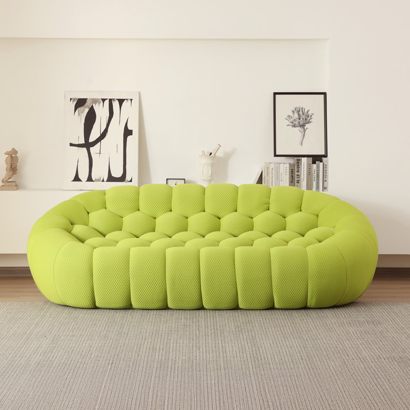 Canapé rembourré Cenie, sans assemblage requis, Vert pastel, H 30,71 po x l 98,43 po x P 42,52 po