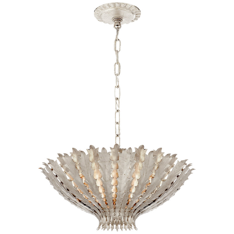 Aerin Hampton Medium Chandelier, Burnished Silver Leaf, 9.25" H × 19.5" W × 19.5" D, 3